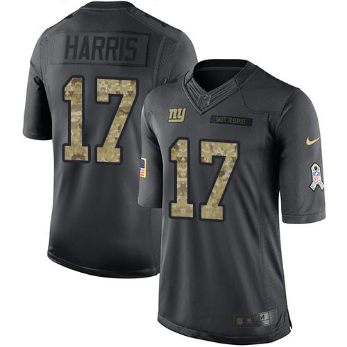 Nike Giants #17 Dwayne Harris Black Men's Stitched NFL Limited 2016 Salute to Service Jersey